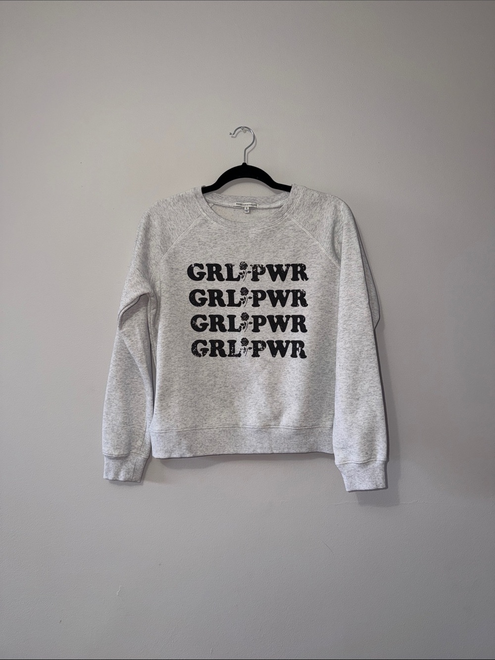 Rebecca Minkoff Gray 'GRL PWR' Crewneck Sweatshirt